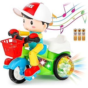 Rotating Stunt Tricycle Music Light Toy