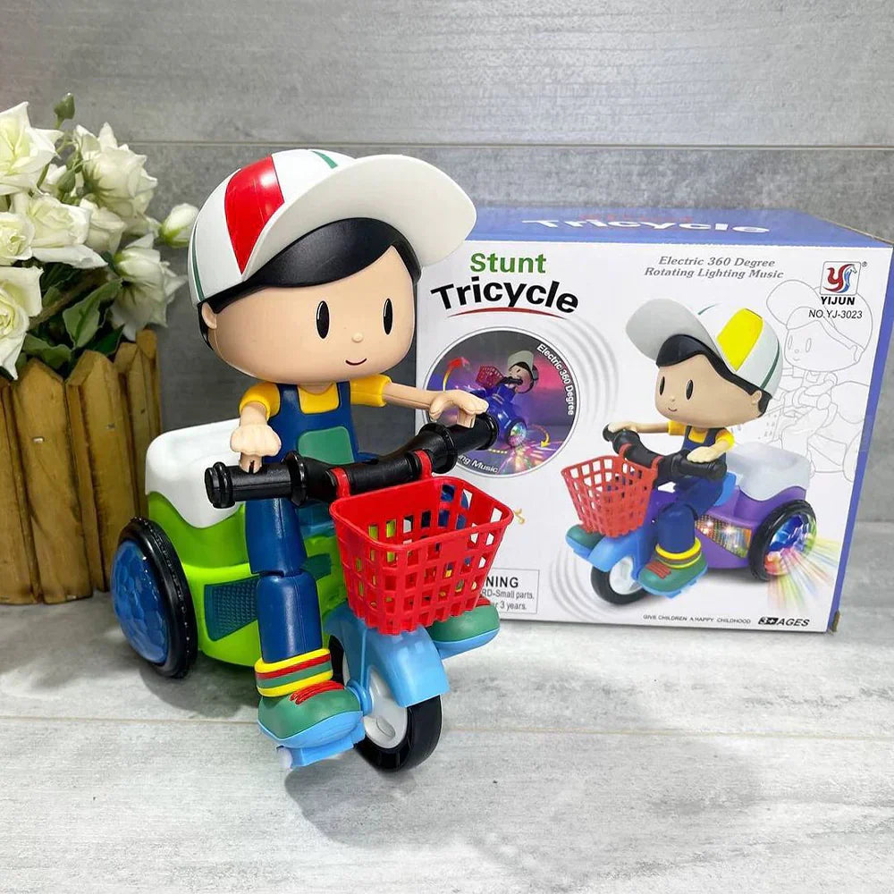 Rotating Stunt Tricycle Music Light Toy