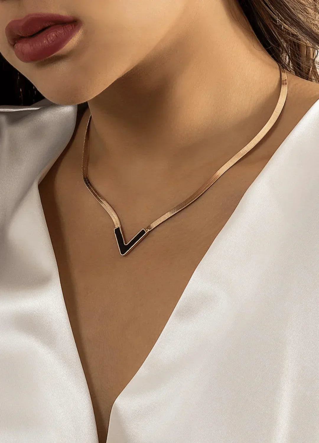 V Shape Titanium Steel Necklace