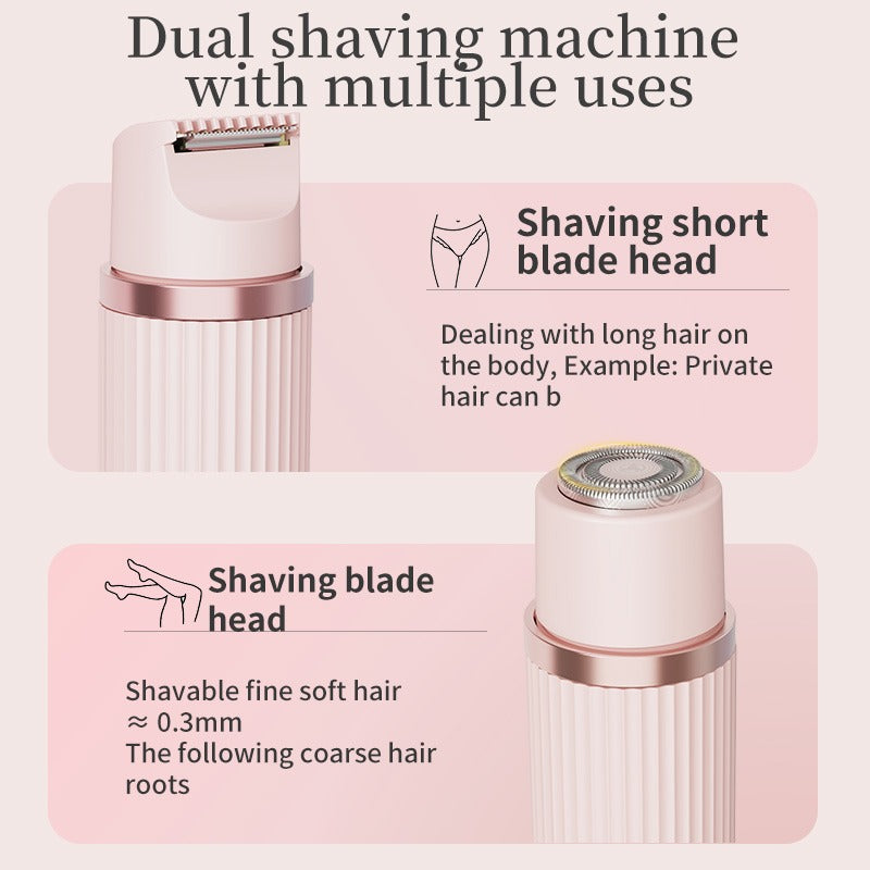 2 In 1 Women Electric Razors Bikini Trimmer Face Shavers Hair Removal for Underarms Legs Lady Body Trimmer Waterproof Painless