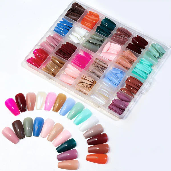 Artificial Nails Pack - 576 Nails With Glue