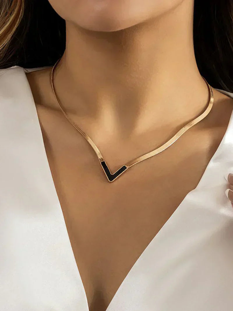 V Shape Titanium Steel Necklace