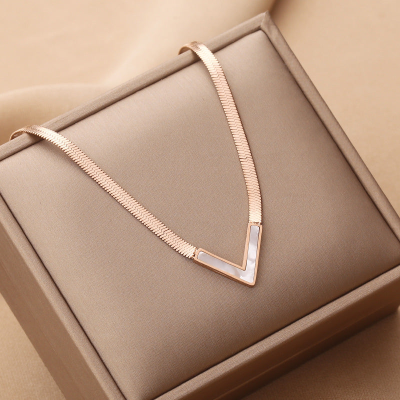 V Shape Titanium Steel Necklace