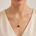 Falling Rose Pendant "Adjustable Chain"